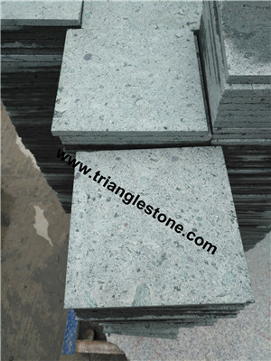 Green stone in natural split surface